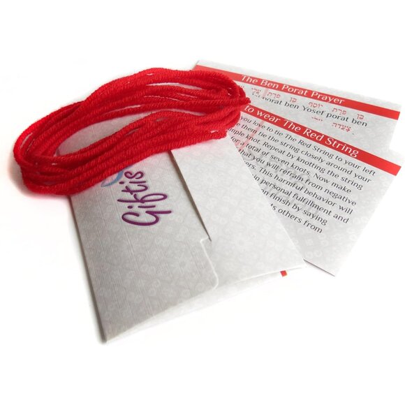 5 pcs Kabbalah Red String Bracelet Set - 100% Wool - 13 Inch Talisman - Picture 5 of 8